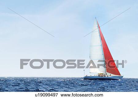 Stock Photo - Yacht on Ocean. Fotosearch