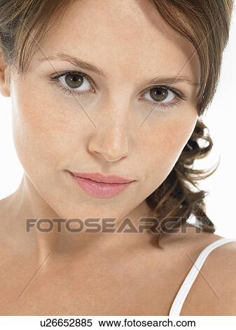 Young Brunette Woman portrait close up View Large Photo Image Stock Photography - Young Brunette Woman portrait close up. Fotosearch