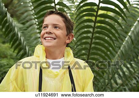 Stock Image - Boy in Forest. Fotosearch