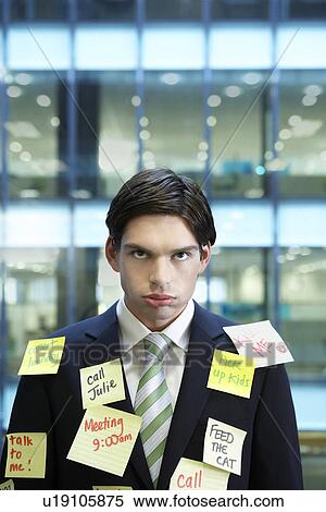 Businessman covered with Post-It notes View Large Photo Image Stock Photography - Businessman covered with Post-It notes. Fotosearch