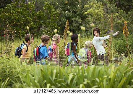 Stock Photography - Children on Nature Field Trip. Fotosearch