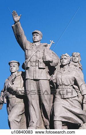 Stock Image - China Beijing Tiananmen Square Mao Tse-Tung mausoleum. Fotosearch