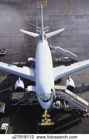 Commercial Airplane Ready for Loading View Large Photo Image Stock Image - Commercial Airplane Ready for Loading. Fotosearch