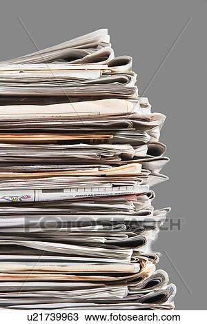 Stock Image - Pile of waste paper close-up. Fotosearch