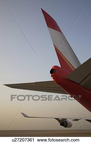 Rear part of stationary airplane View Large Photo Image Stock Image - Rear part of stationary airplane. Fotosearch