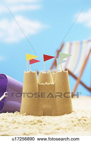 Sand castle on beach View Large Photo Image Stock Image - Sand castle on beach. Fotosearch