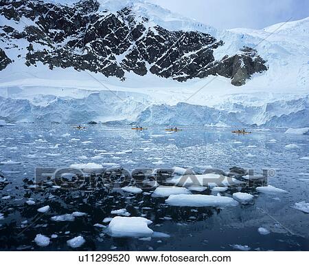 Stock Image - Sea Kayaking in Pack Ice. Fotosearch