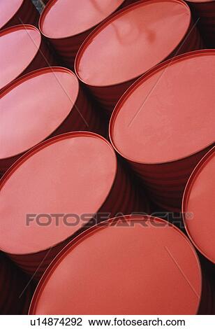 Series of red-painted metal drums View Large Photo Image Stock Image - Series of red-painted metal drums. Fotosearch