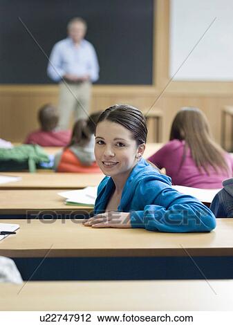 Student in lecture room portrait View Large Photo Image Stock Image - Student in lecture room portrait. Fotosearch