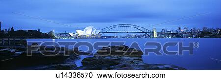 Stock Image - Sydney Harbor Bridge and Opera House. Fotosearch