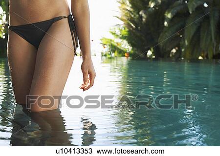 Woman walking in water mid section View Large Photo Image Stock Image - Woman walking in water mid section. Fotosearch