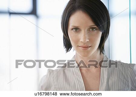 Young Woman front view portrait. View Large Photo Image Stock Photo - Young Woman front view portrait.. Fotosearch
