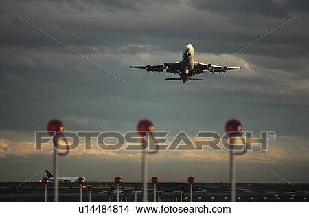 Airplane taking off Melbourne Australia View Large Photo Image Picture - Airplane taking off Melbourne Australia. Fotosearch
