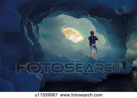 Boy Standing on Iceberg View Large Photo Image Stock Photo - Boy Standing on Iceberg. Fotosearch