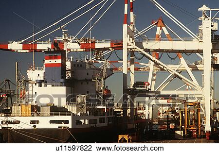Containership in dock View Large Photo Image Stock Image - Containership in dock. Fotosearch