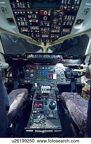 Empty aeroplane cockpit View Large Photo Image Stock Image - Empty aeroplane cockpit. Fotosearch