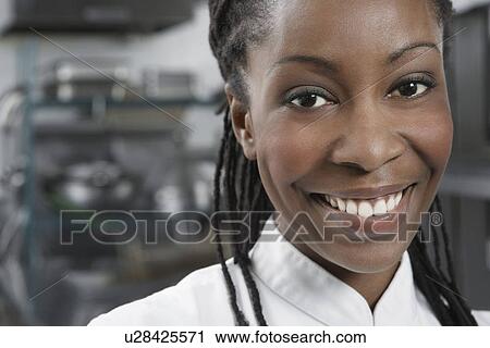 Female chef close-up portrait View Large Photo Image Stock Image - Female chef close-up portrait. Fotosearch