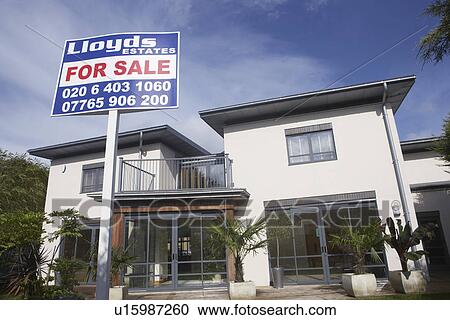 For sale sign outside house View Large Photo Image Stock Image - For sale sign outside house. Fotosearch