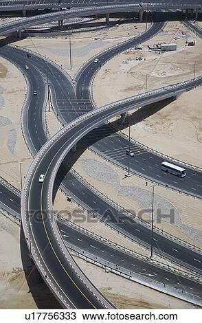 Highways crossing elevated view View Large Photo Image Stock Image - Highways crossing elevated view. Fotosearch