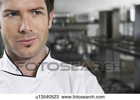 Male chef looking away close-up View Large Photo Image Stock Image - Male chef looking away close-up. Fotosearch