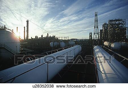Petrochemical oil refinery View Large Photo Image Stock Photo - Petrochemical oil refinery. Fotosearch