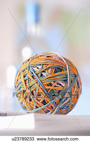 Stock Image - Rubber bands in ball. Fotosearch
