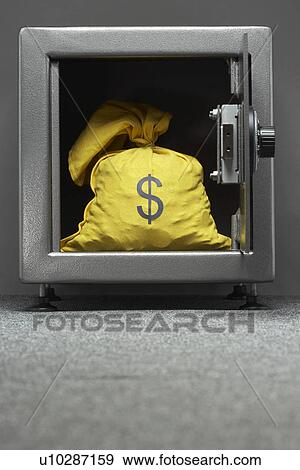 Sack with dollar symbol in safe View Large Photo Image Stock Photo - Sack with dollar symbol in safe. Fotosearch