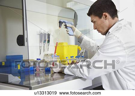 Scientist filling test tube with pipette in laboratory View Large Photo Image Stock Photo - Scientist filling test tube with pipette in laboratory. Fotosearch