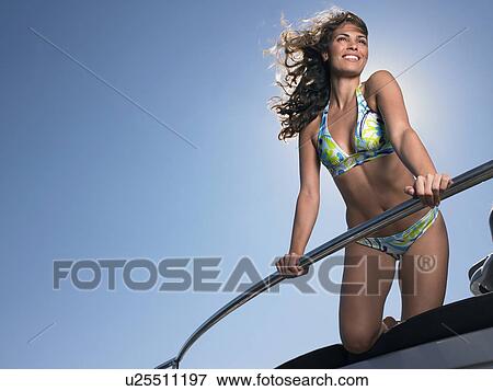 Smiling Woman on Boat View Large Photo Image Stock Photo - Smiling Woman on Boat. Fotosearch