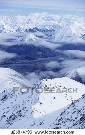 Snow-covered mountain range elevated view View Large Photo Image Stock Photograph - Snow-covered mountain range elevated view. Fotosearch