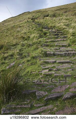 Stone path leading up hill View Large Photo Image Stock Image - Stone path leading up hill. Fotosearch