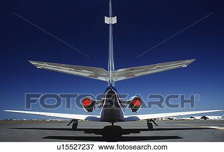 Stock Photo - Tail fin of airplane back view. Fotosearch