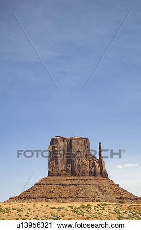 Stock Image - USA Arizona Mitten Butte at Monument Valley. Fotosearch