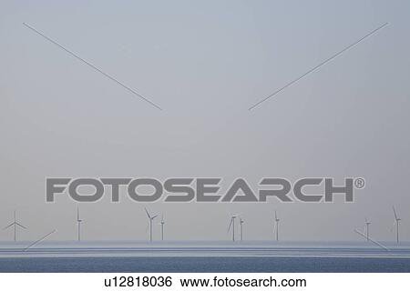 Wind farm in ocean View Large Photo Image Stock Photograph - Wind farm in ocean. Fotosearch