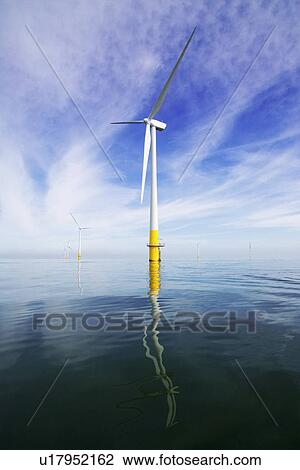 Wind turbines in sea View Large Photo Image Stock Image - Wind turbines in sea. Fotosearch