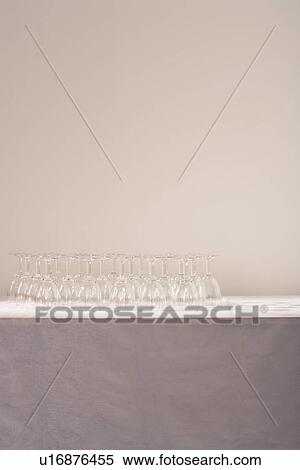 Stock Photography - Wine glasses on table. Fotosearch