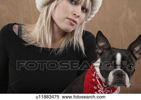 Young woman with French Bulldog portrait close-up View Large Photo Image Stock Photography - Young woman with French Bulldog portrait close-up. Fotosearch