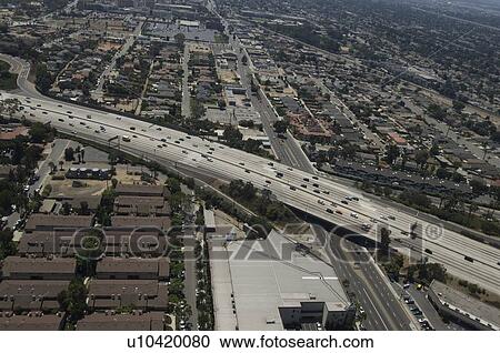Aerial view of Highway in Los Angeles View Large Photo Image Stock Image - Aerial view of Highway in Los Angeles. Fotosearch