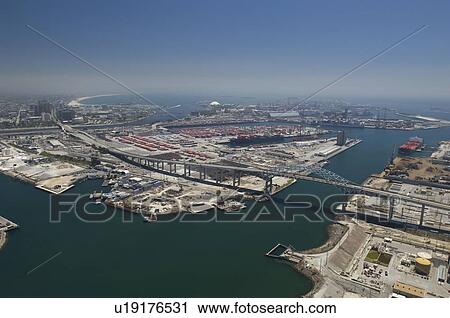 Aerial view of industrial area and docks in California View Large Photo Image Stock Image - Aerial view of industrial area and docks in California. Fotosearch