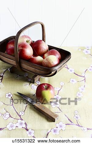 Stock Image - Apples on table. Fotosearch