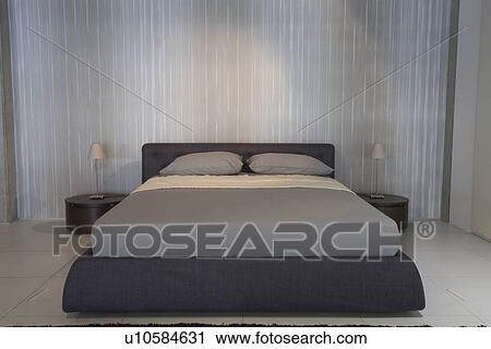 Stock Image - Bedroom in contemporary furniture store. Fotosearch