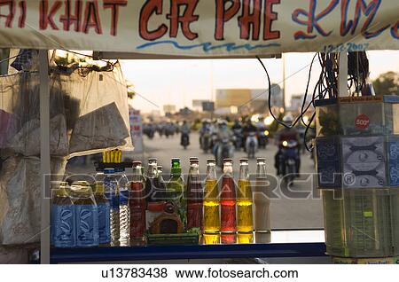 Beverages for Sale at Street Vendor View Large Photo Image Stock Photo - Beverages for Sale at Street Vendor. Fotosearch
