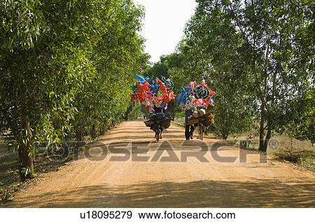 Bicycles with Festive Decorations on a Dirt Road View Large Photo Image Stock Photo - Bicycles with Festive Decorations on a Dirt Road. Fotosearch