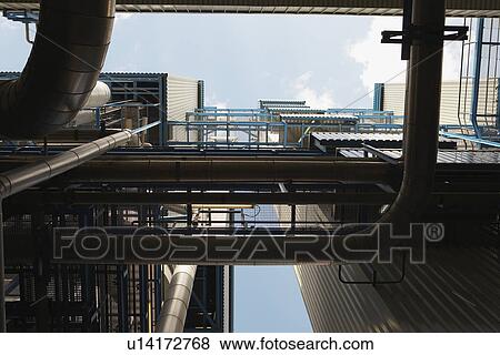 Boiler complex of oil fired power station View Large Photo Image Stock Photo - Boiler complex of oil fired power station. Fotosearch