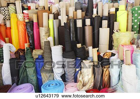 Stock Photo - Bolts of Fabric. Fotosearch