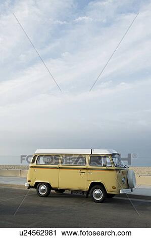Camper van at the beach View Large Photo Image Stock Image - Camper van at the beach. Fotosearch