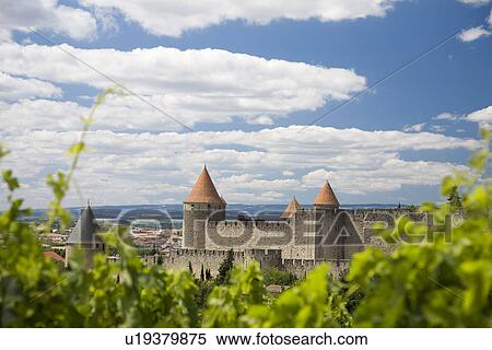Stock Photography - Castle exterior with cloudy sky. Fotosearch