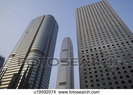 Picture - China Hong Kong low angle view of skyscrapers. Fotosearch