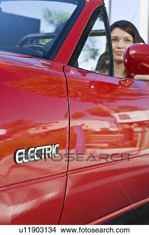 Picture - Close up of electric car. Fotosearch