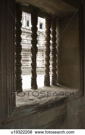 Columns in Window of Ancient Temple View Large Photo Image Stock Photo - Columns in Window of Ancient Temple. Fotosearch